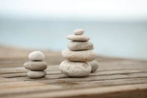 mindfulness meditation at midlife+stones