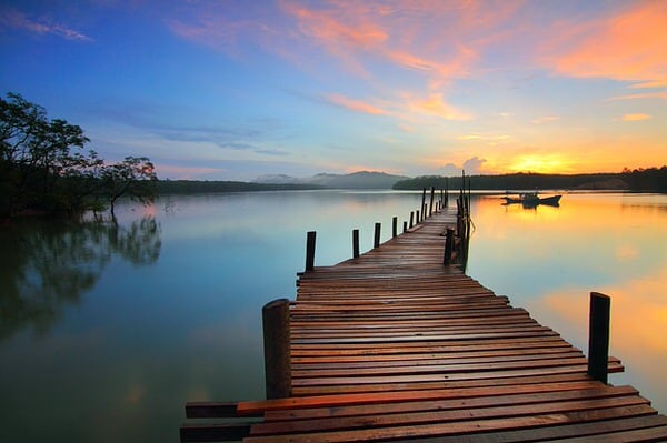 midlife transitions+sunrise-dock