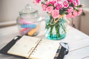 get it together+calendar-book-flowers