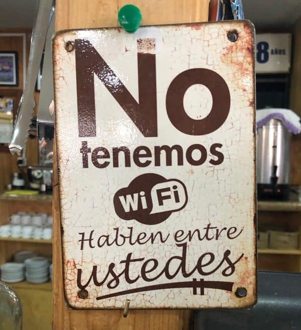 vacation with adult kids+no-wifi-sign