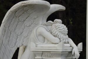 humor amid stress+angel-with-head-down