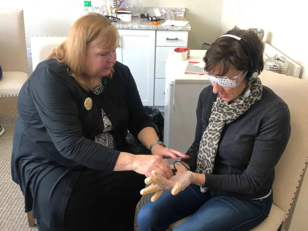 dementia simulation+putting-on-gloves