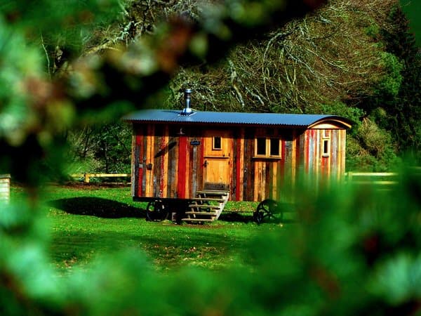 tiny house in retirement+colorful-wood